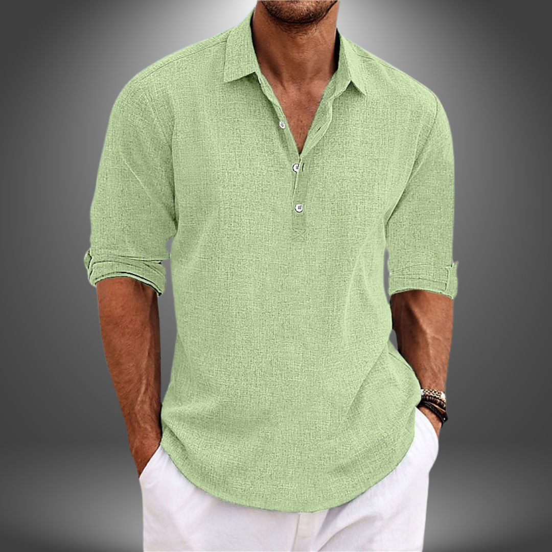 Álamo - Elegante camisa de algodón y lino para cualquier ocasión