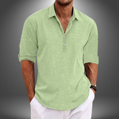 Álamo - Elegante camisa de algodón y lino para cualquier ocasión