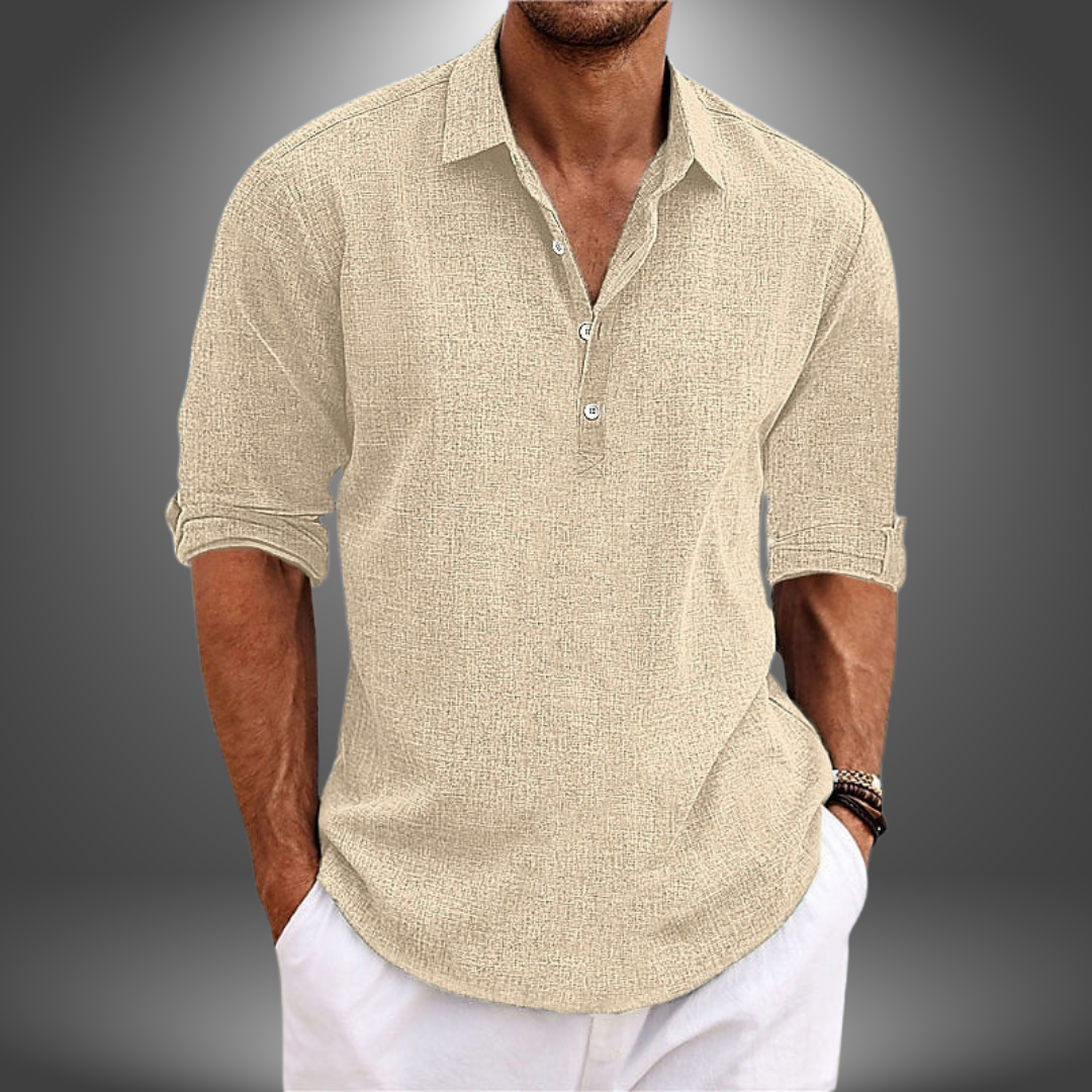 Álamo - Elegante camisa de algodón y lino para cualquier ocasión