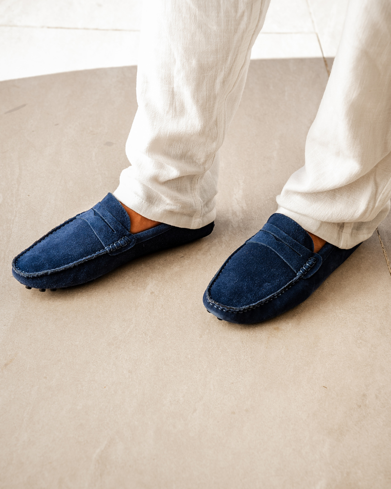 Mocasines de ante con puntera