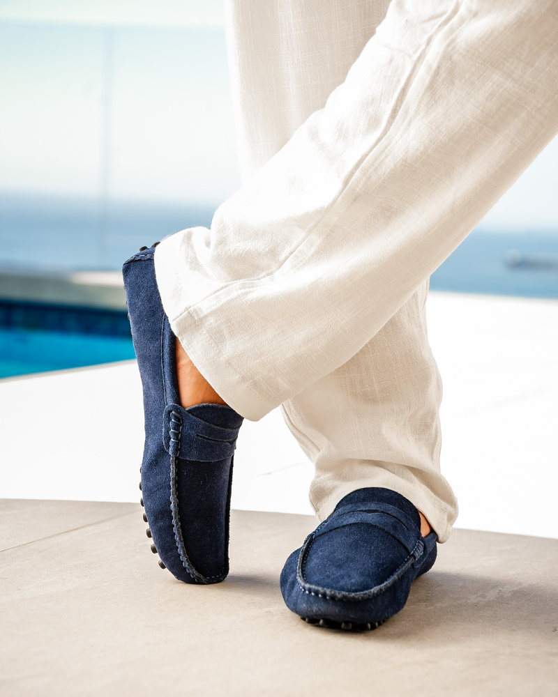 Mocasines de ante con puntera