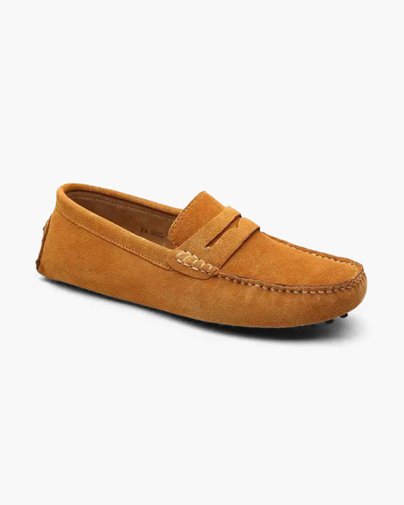 Mocasines de ante con puntera