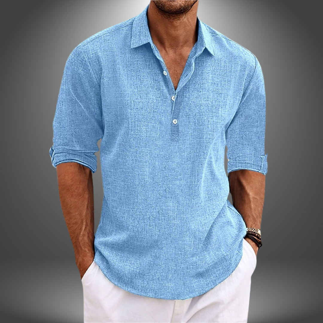 Álamo - Elegante camisa de algodón y lino para cualquier ocasión