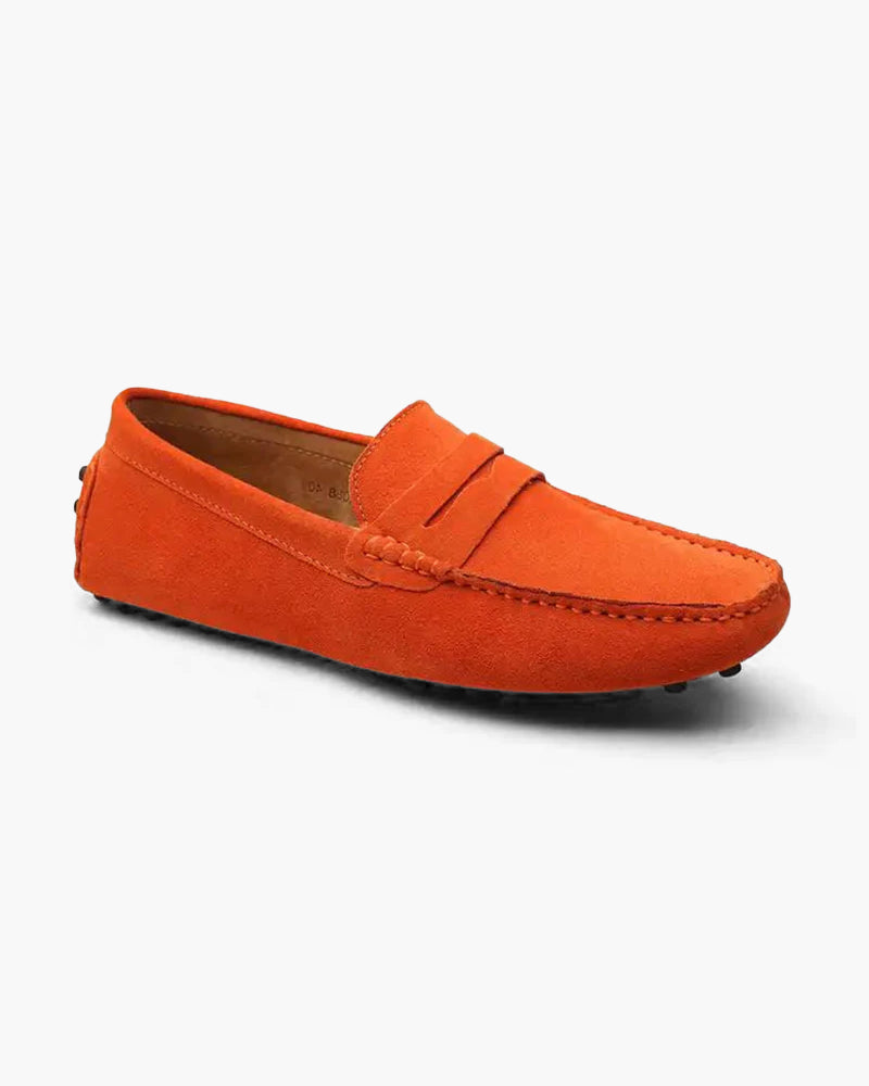 Mocasines de ante con puntera