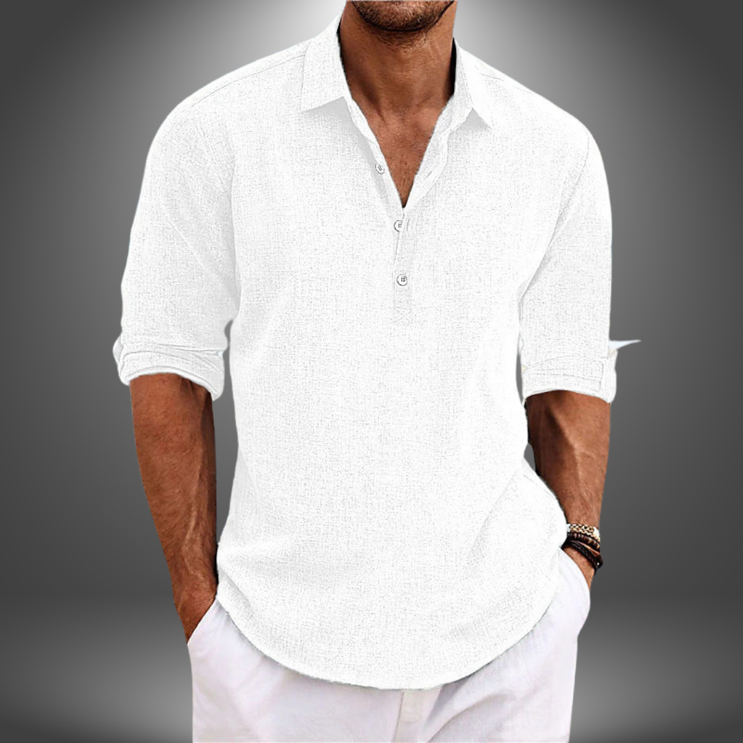 Álamo - Elegante camisa de algodón y lino para cualquier ocasión