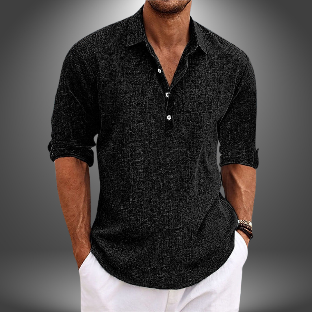 Álamo - Elegante camisa de algodón y lino para cualquier ocasión