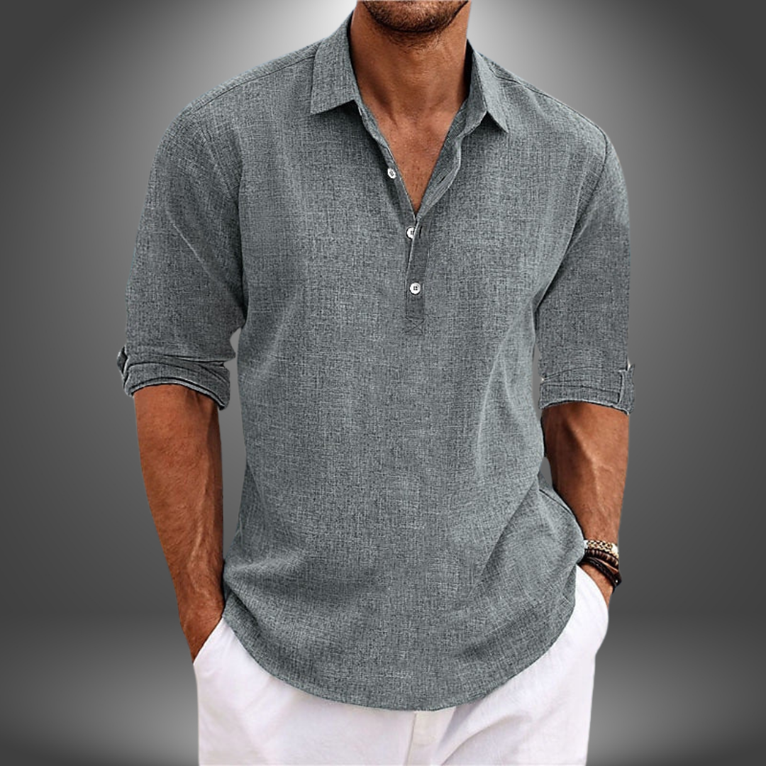 Álamo - Elegante camisa de algodón y lino para cualquier ocasión